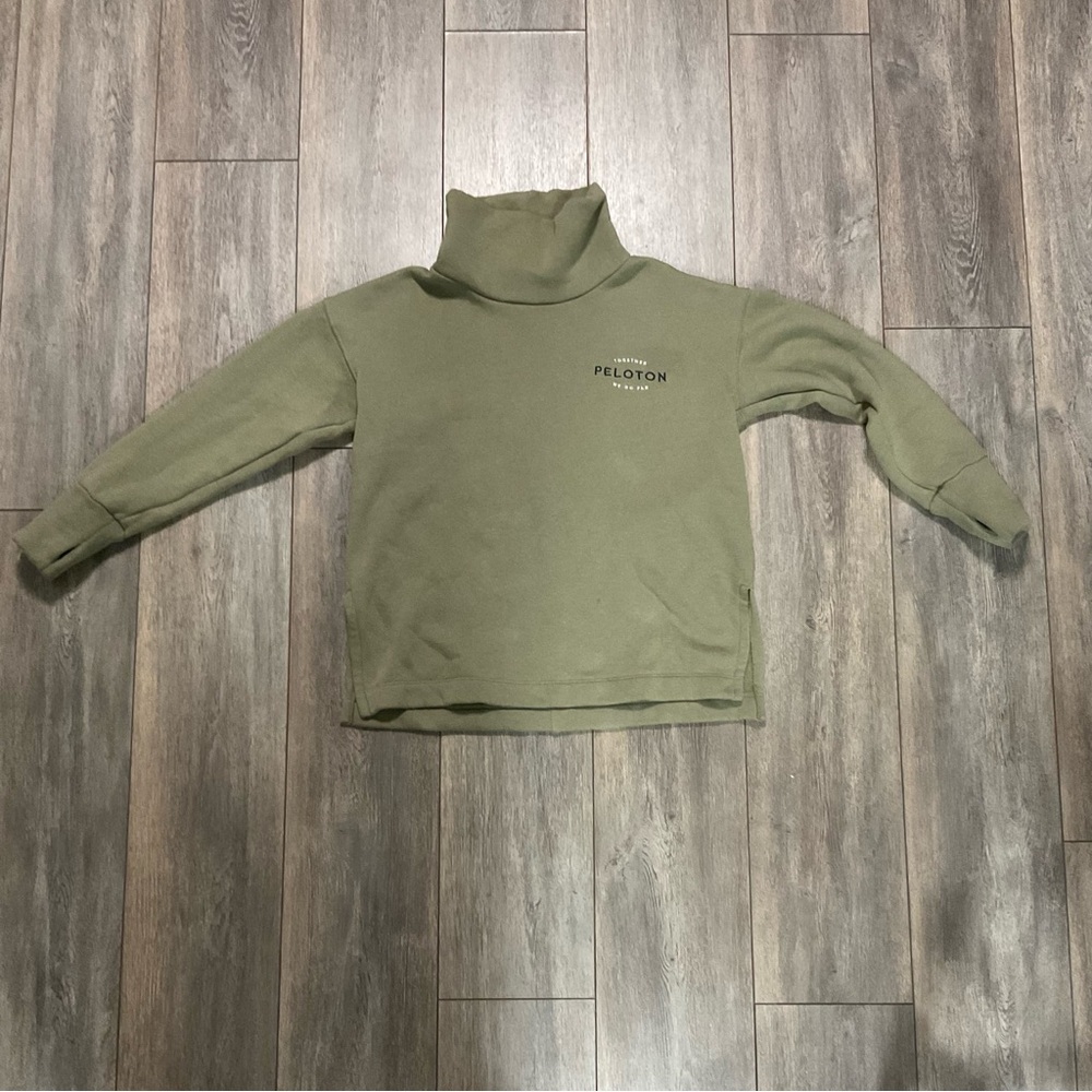 Peloton Green Cowl Neck Sweatshirt, Size Small